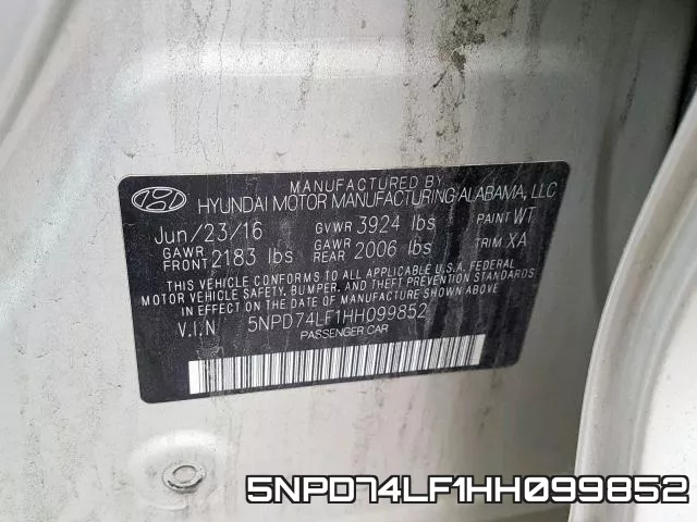 5NPD74LF1HH099852 фото 2