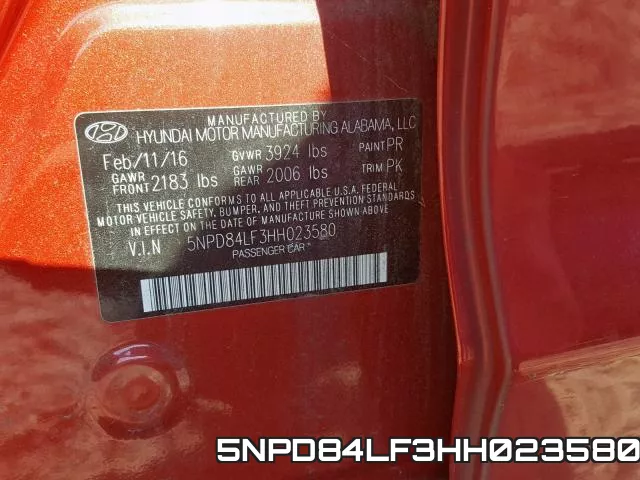5NPD84LF3HH023580 фото 2