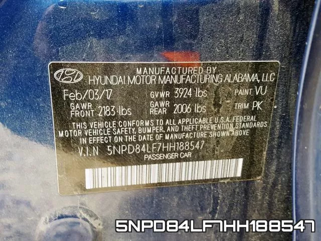 5NPD84LF7HH188547 фото 2
