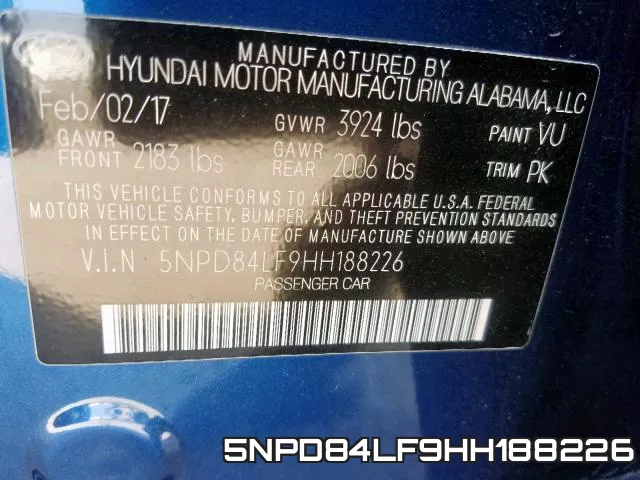 5NPD84LF9HH188226 фото 2