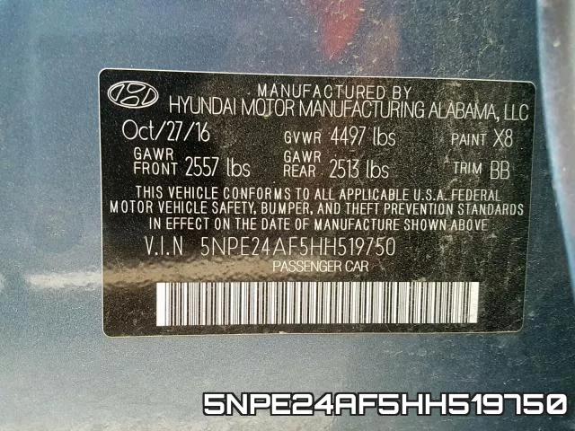 5NPE24AF5HH519750 фото 2