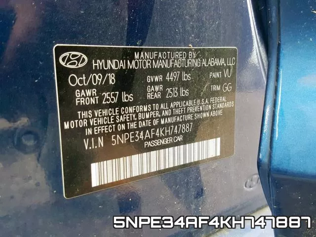5NPE34AF4KH747887 фото 2