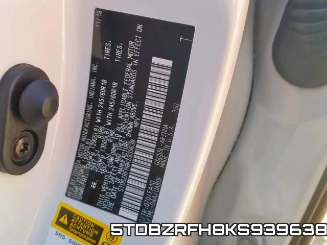 5TDBZRFH8KS939638 фото 2
