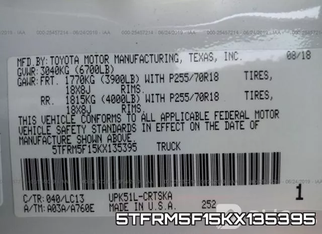 5TFRM5F15KX135395 фото 10