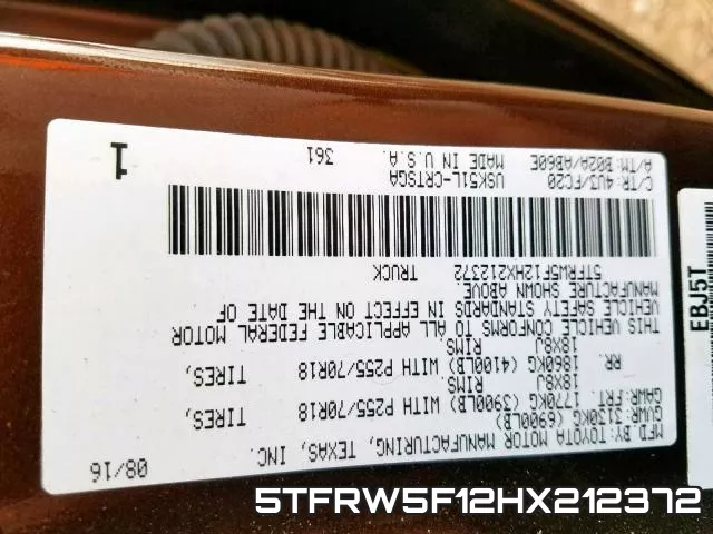 5TFRW5F12HX212372 фото 2