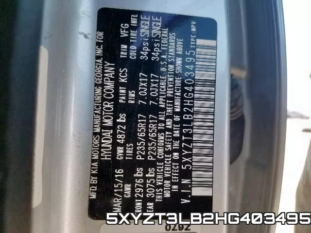 5XYZT3LB2HG403495 фото 2