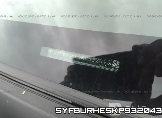 5YFBURHE5KP932043 фото 10