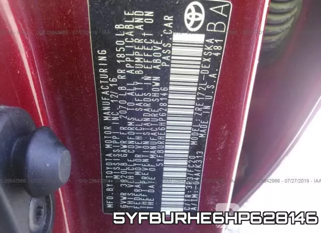 5YFBURHE6HP628146 фото 10