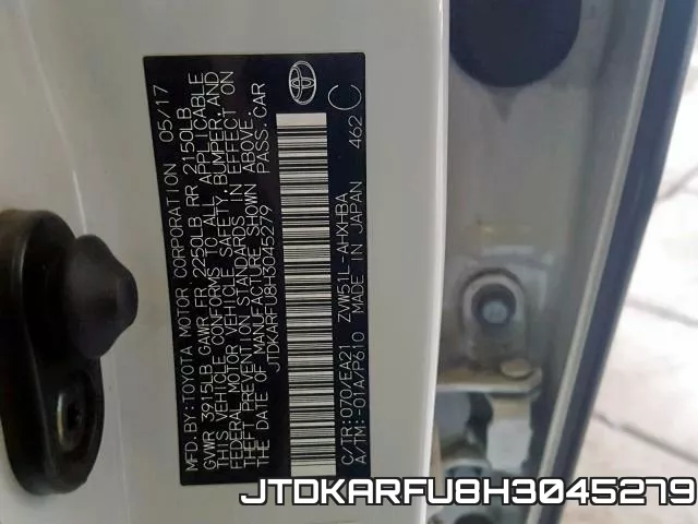 JTDKARFU8H3045279 фото 2
