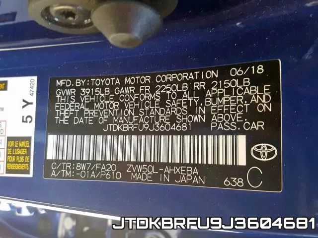 JTDKBRFU9J3604681 фото 2