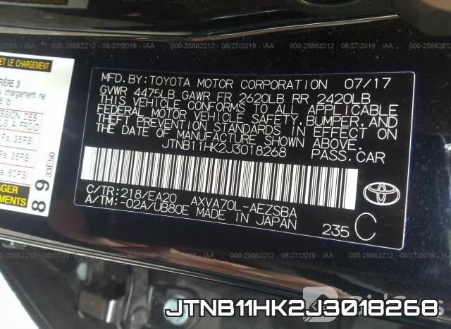 JTNB11HK2J3018268 фото 10