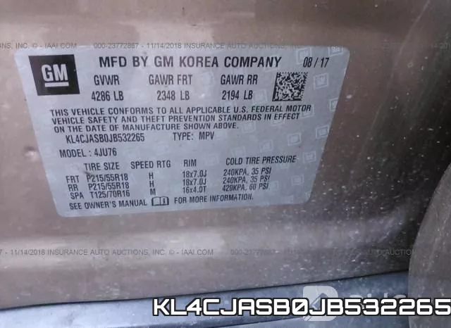 KL4CJASB0JB532265 фото 10