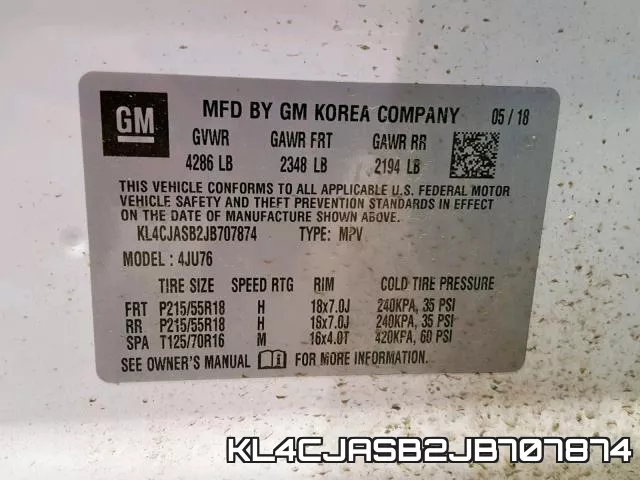 KL4CJASB2JB707874 фото 2