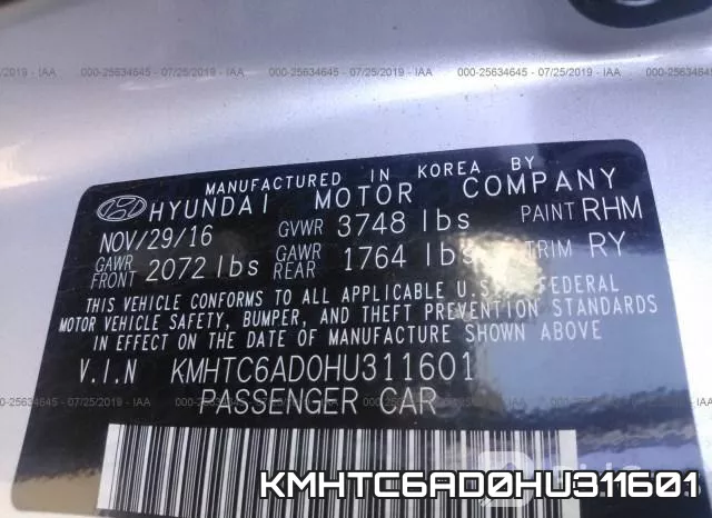 KMHTC6AD0HU311601 фото 9