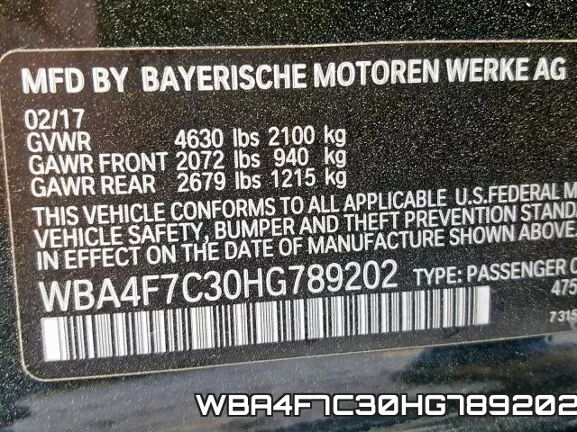 WBA4F7C30HG789202 фото 2