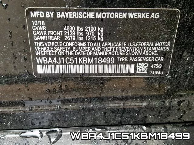 WBA4J1C51KBM18499 фото 2