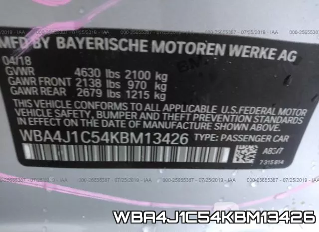 WBA4J1C54KBM13426 фото 10