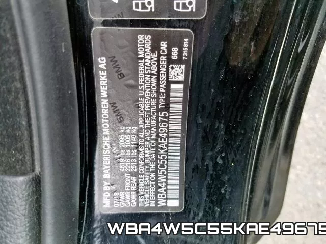 WBA4W5C55KAE49675 фото 2