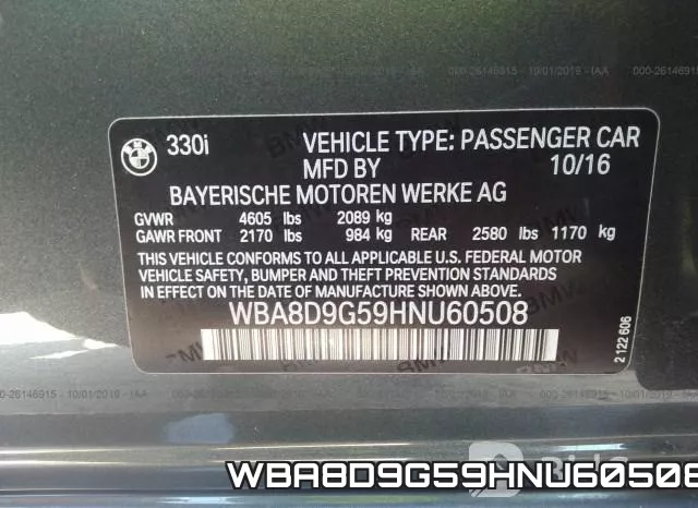 WBA8D9G59HNU60508 фото 10