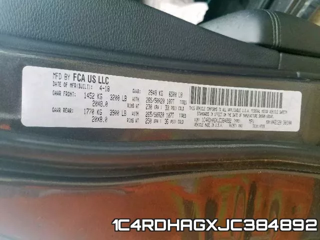 1C4RDHAGXJC384892 фото 2