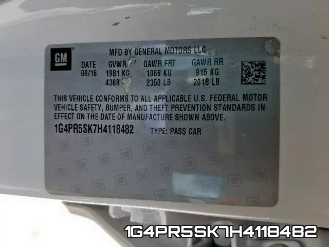 1G4PR5SK7H4118482 фото 2