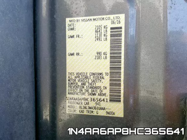 1N4AA6AP8HC365641 фото 2