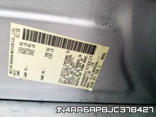 1N4AA6AP8JC378427 фото 2