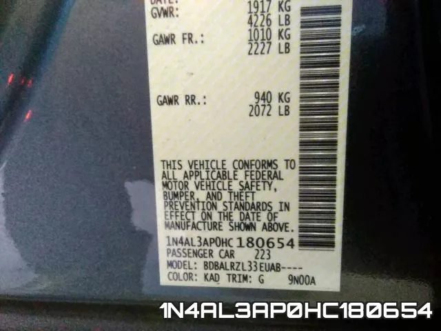 1N4AL3AP0HC180654 фото 2