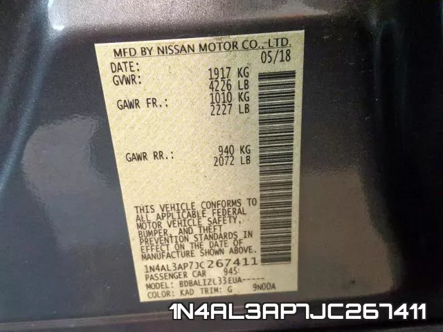 1N4AL3AP7JC267411 фото 2