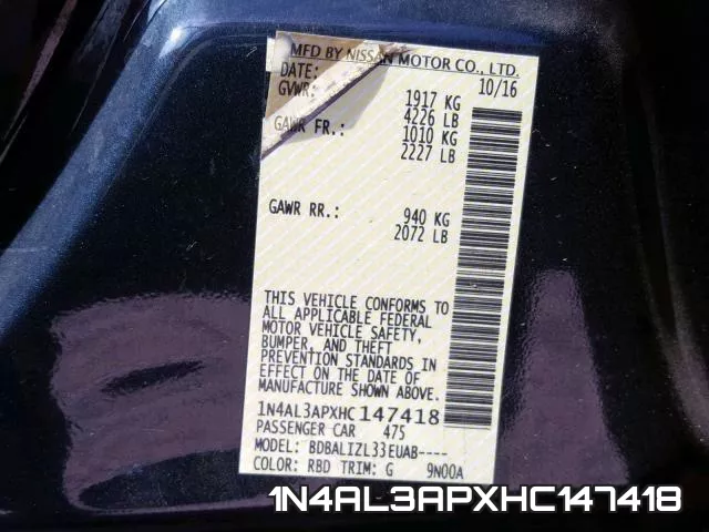 1N4AL3APXHC147418 фото 2