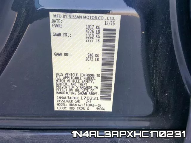 1N4AL3APXHC170231 фото 2