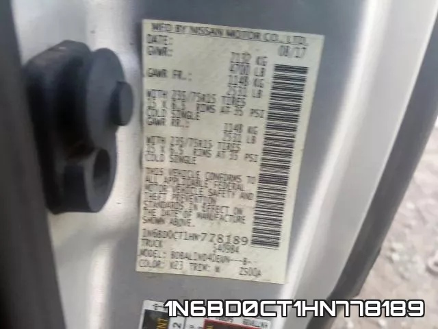 1N6BD0CT1HN778189 фото 2