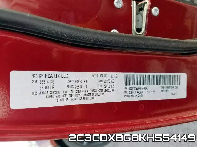 2C3CDXBG8KH554149 фото 2