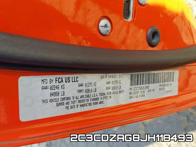 2C3CDZAG8JH118493 фото 2