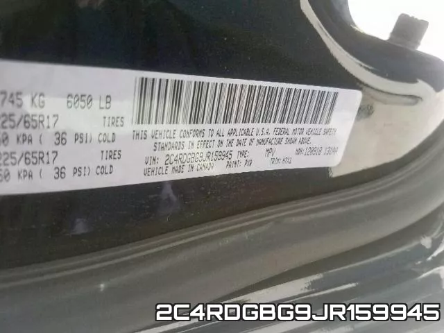 2C4RDGBG9JR159945 фото 2