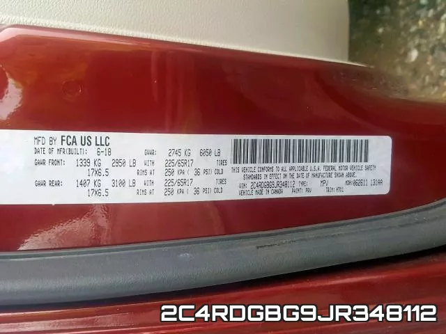 2C4RDGBG9JR348112 фото 2