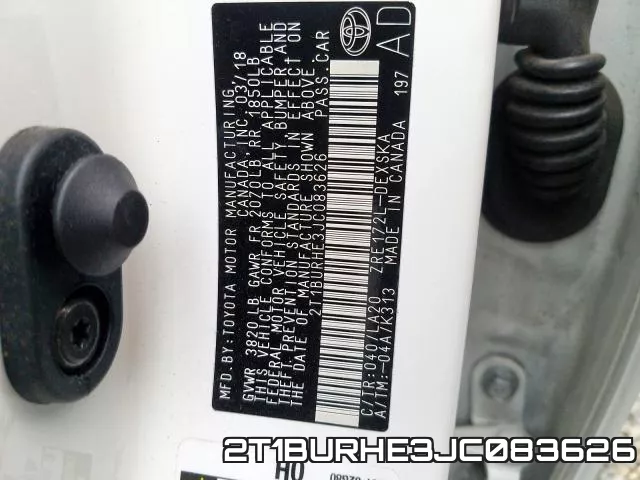 2T1BURHE3JC083626 фото 2