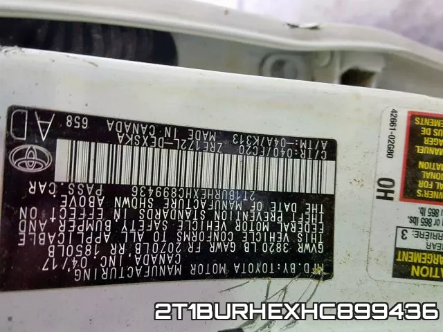2T1BURHEXHC899436 фото 2
