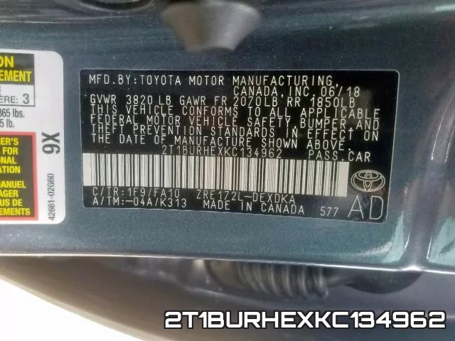 2T1BURHEXKC134962 фото 2