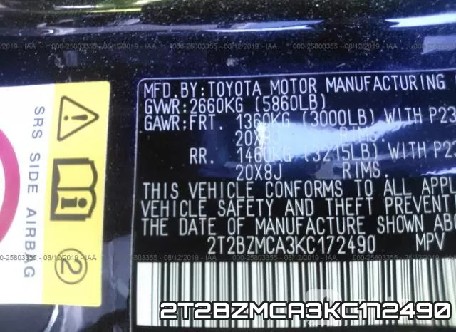 2T2BZMCA3KC172490 фото 10