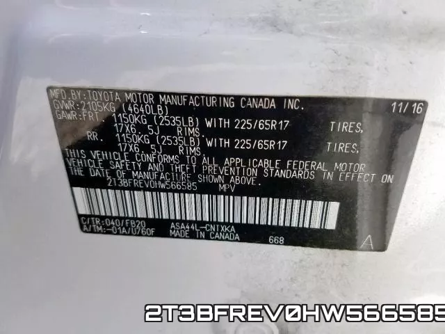 2T3BFREV0HW566585 фото 2