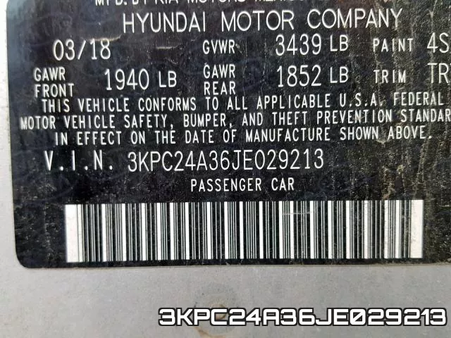 3KPC24A36JE029213 фото 2