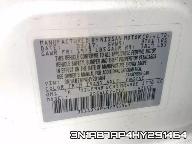 3N1AB7AP4HY291464 фото 2