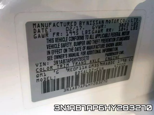 3N1AB7AP6HY283270 фото 2