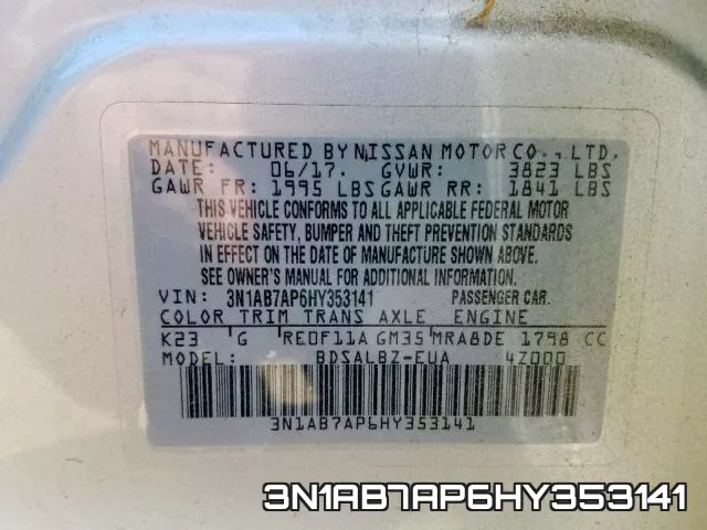 3N1AB7AP6HY353141 фото 2