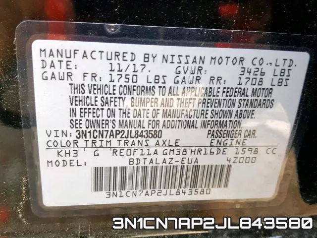 3N1CN7AP2JL843580 фото 2