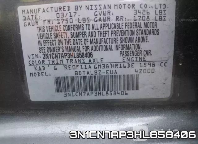 3N1CN7AP3HL858406 фото 10