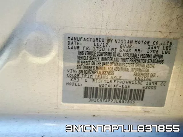 3N1CN7AP7JL837855 фото 2