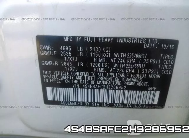 4S4BSAFC2H3286952 фото 10