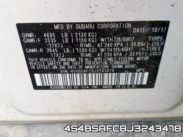 4S4BSAFC8J3243478 фото 2